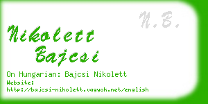 nikolett bajcsi business card